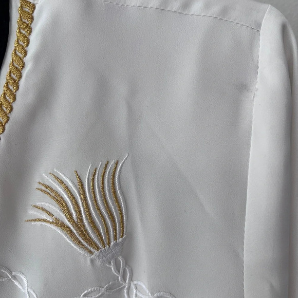 Bora Bora Vintage blouse white button down holiday New Year’s Eve - Picture 2 of 11